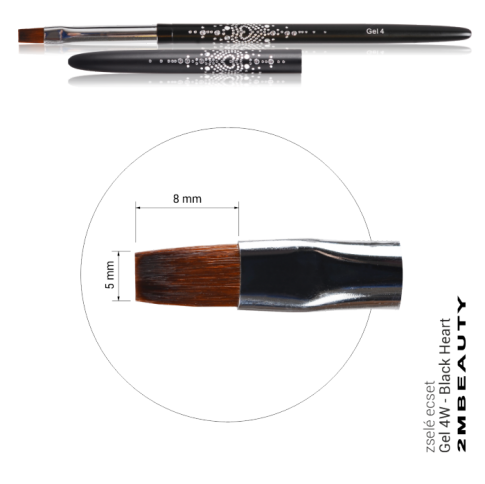 Black Heart - Flat Brush for Gel#4