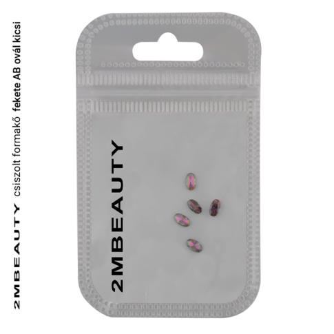 Rhinestone Strasssteine Black  AB - Oval klein