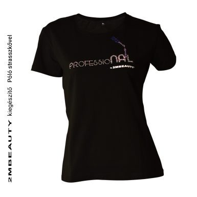 2M Beauty T-Shirt - Schwarz mit Kristallen dekoriert
