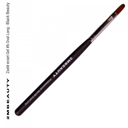 Synthetic Gel Pinsel Oval Long #6- Black Beauty