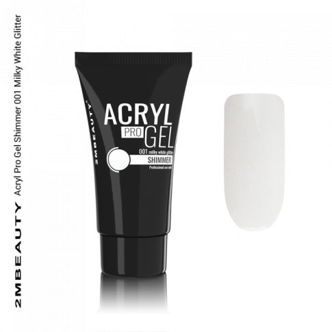 Acryl Pro Gel Shimmer 01- Milky White Glitter